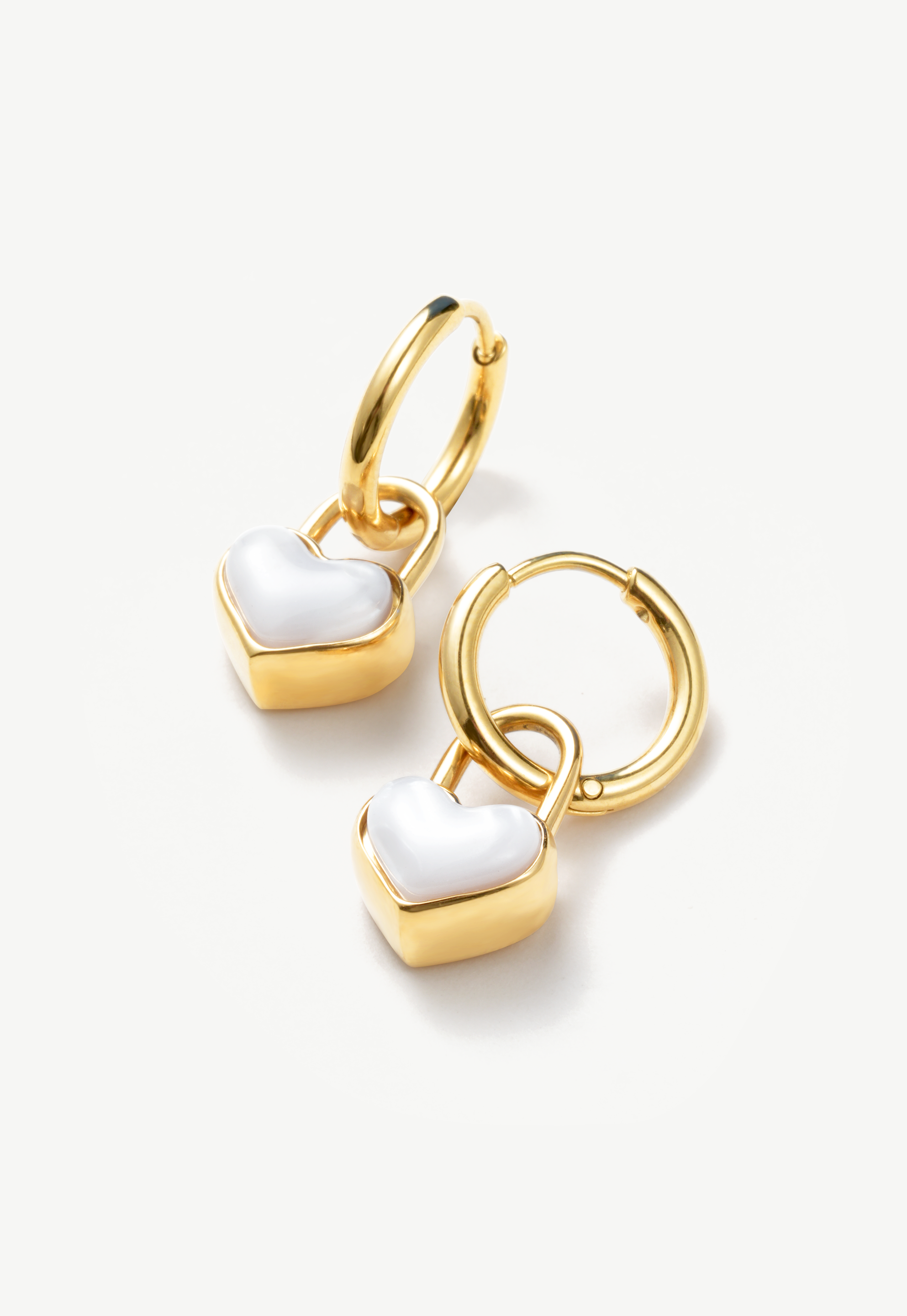 Shell Heart Hoop Earrings