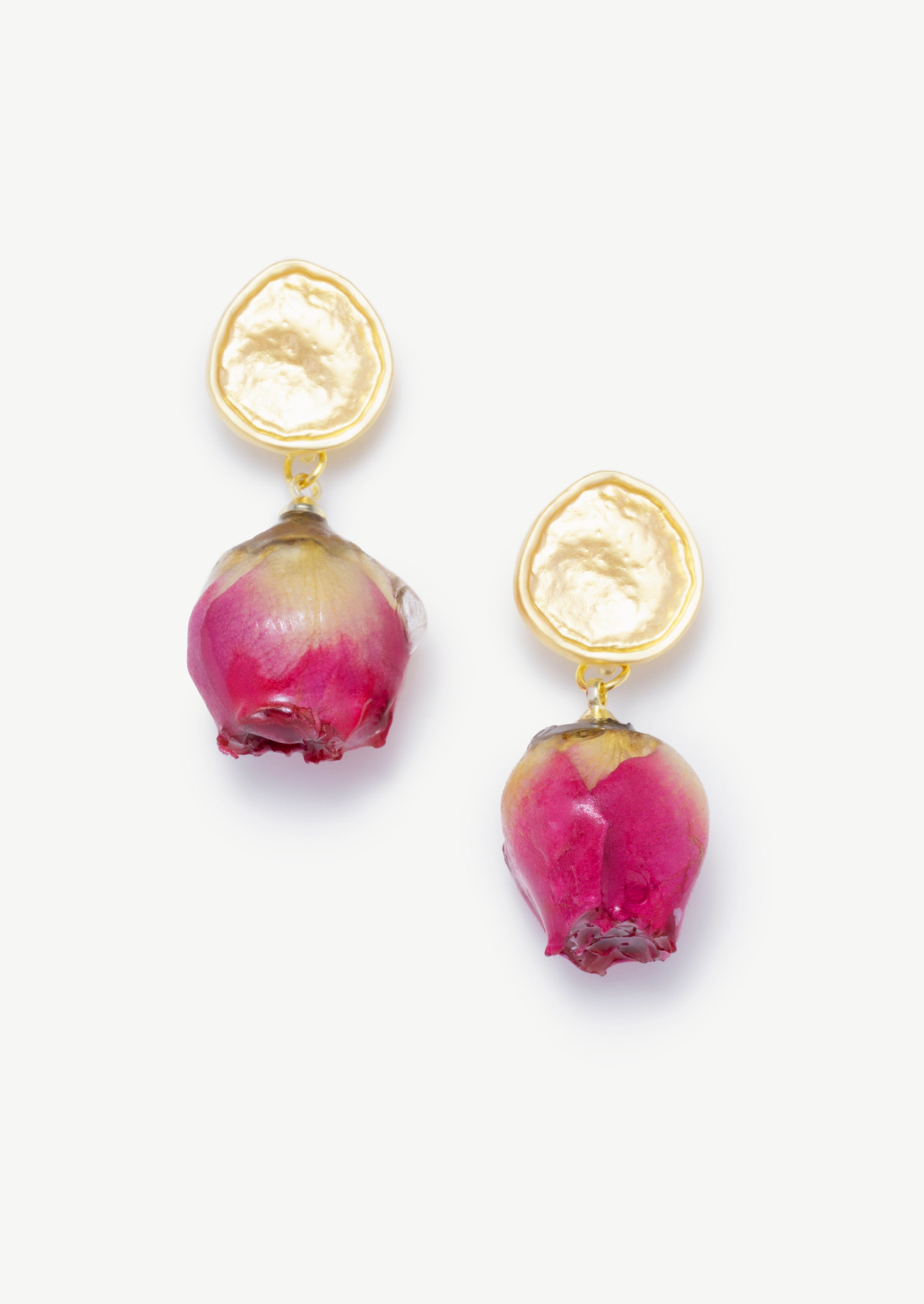 Preserved Rosebud Drop Earrings