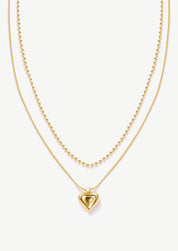 Heart Double Chain Necklace