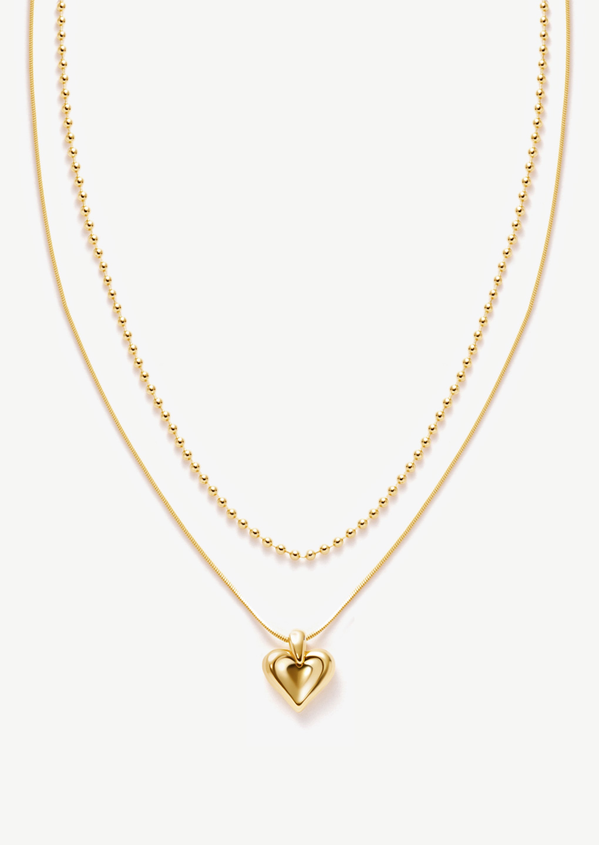 Heart Double Chain Necklace