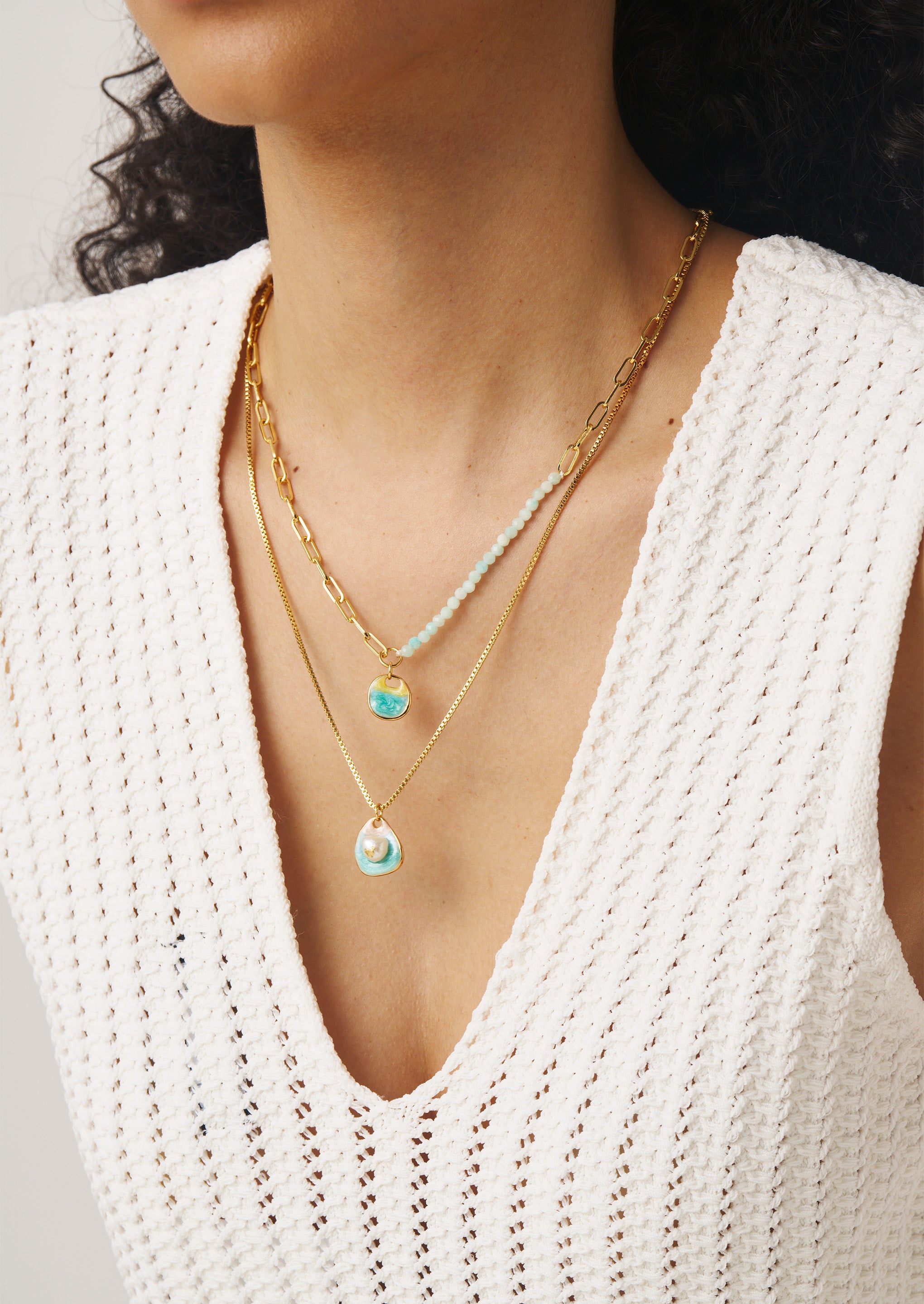 Beach Double Chain Necklace