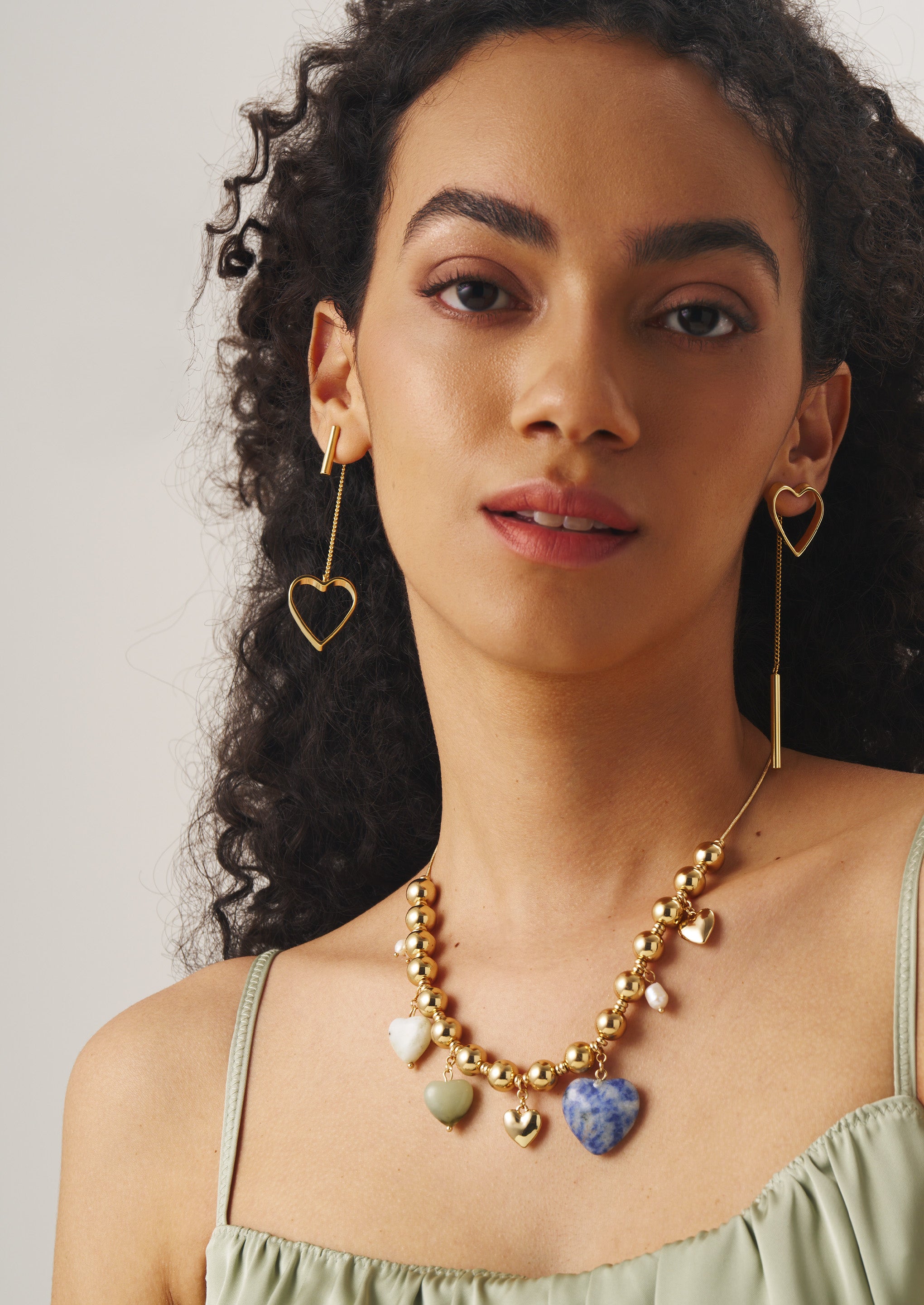 Asymmetric Heart Drop Earrings