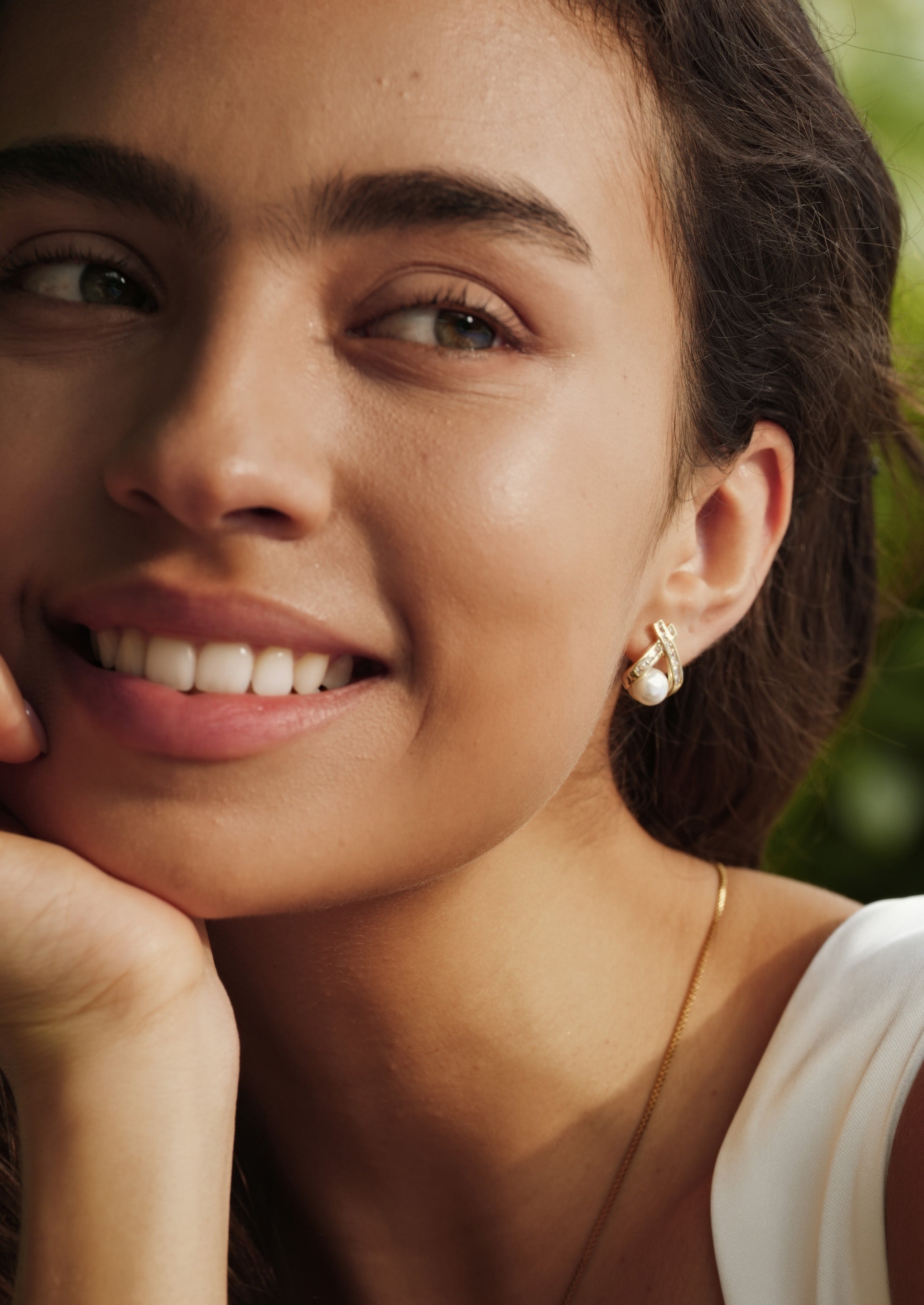 Cross Pearl Stud Earrings