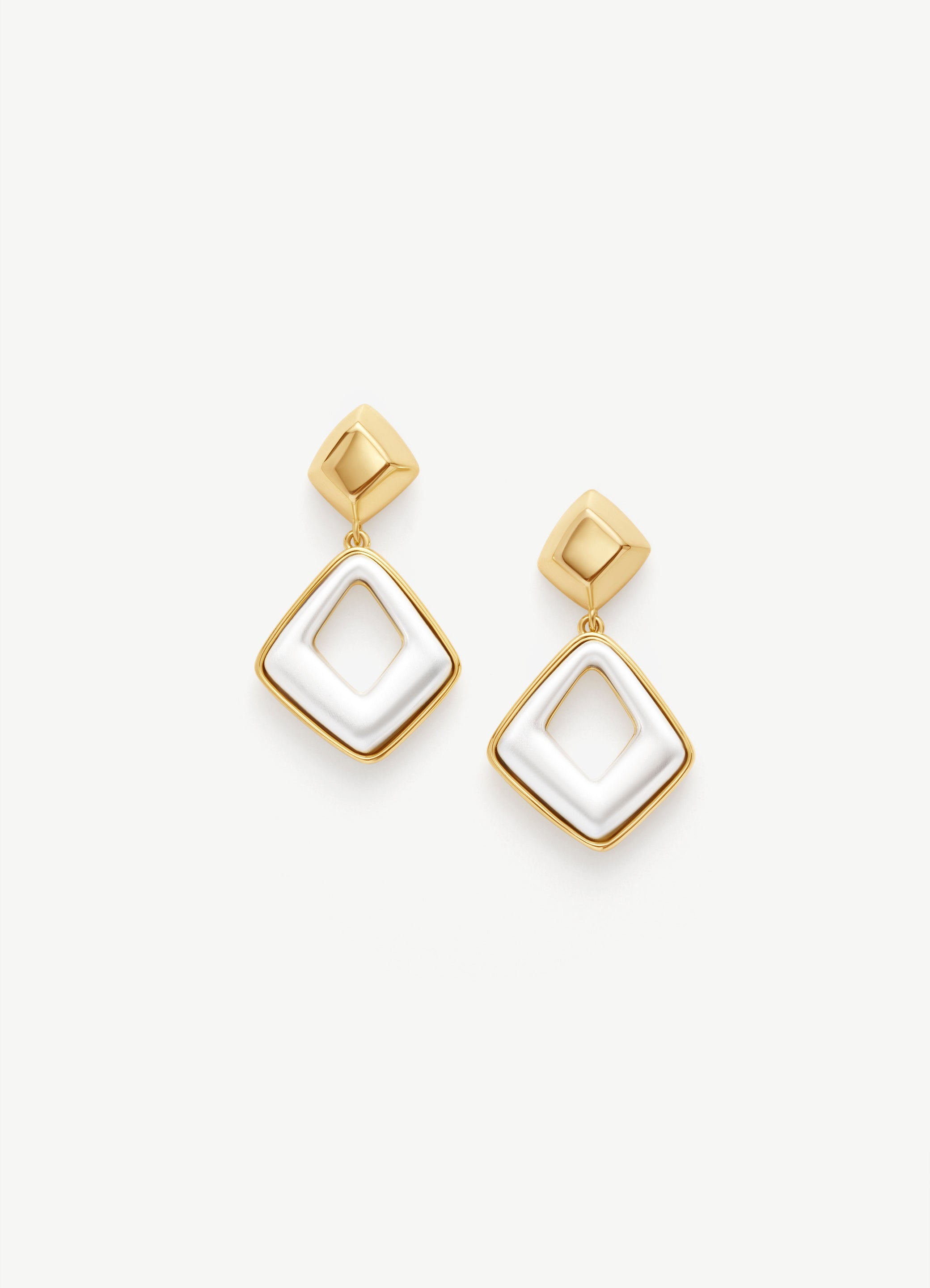 Dual Geometric Drop Earrings