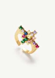 Iridescent Cross Ring