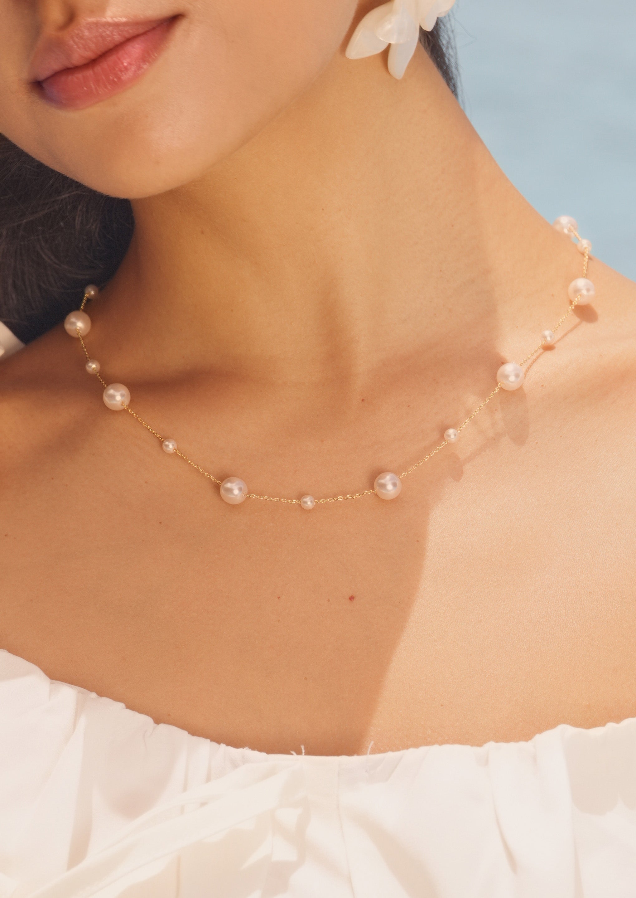 Pearl Station Necklace