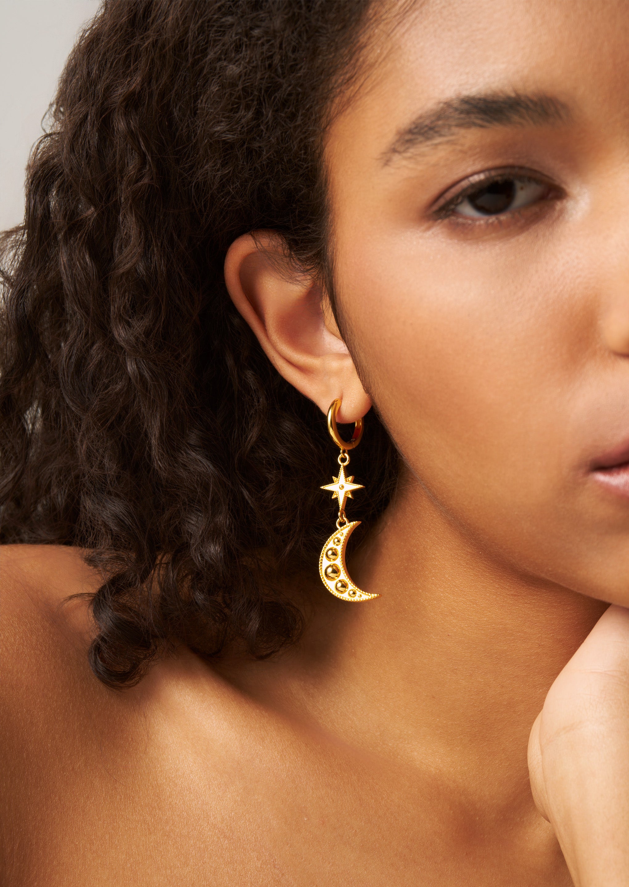 Moonlight Charm Hoop Earrings