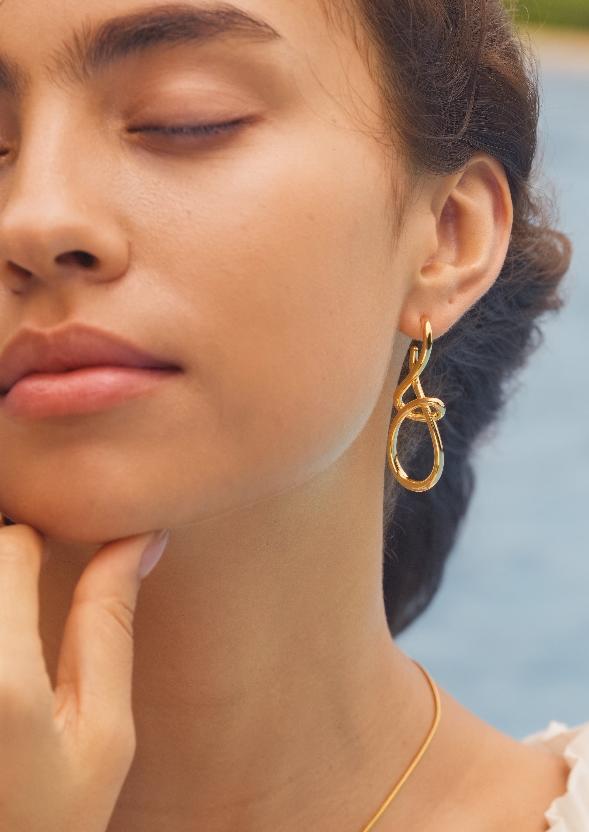 Abstract Line Drop Earrings