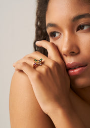 Iridescent Cross Ring