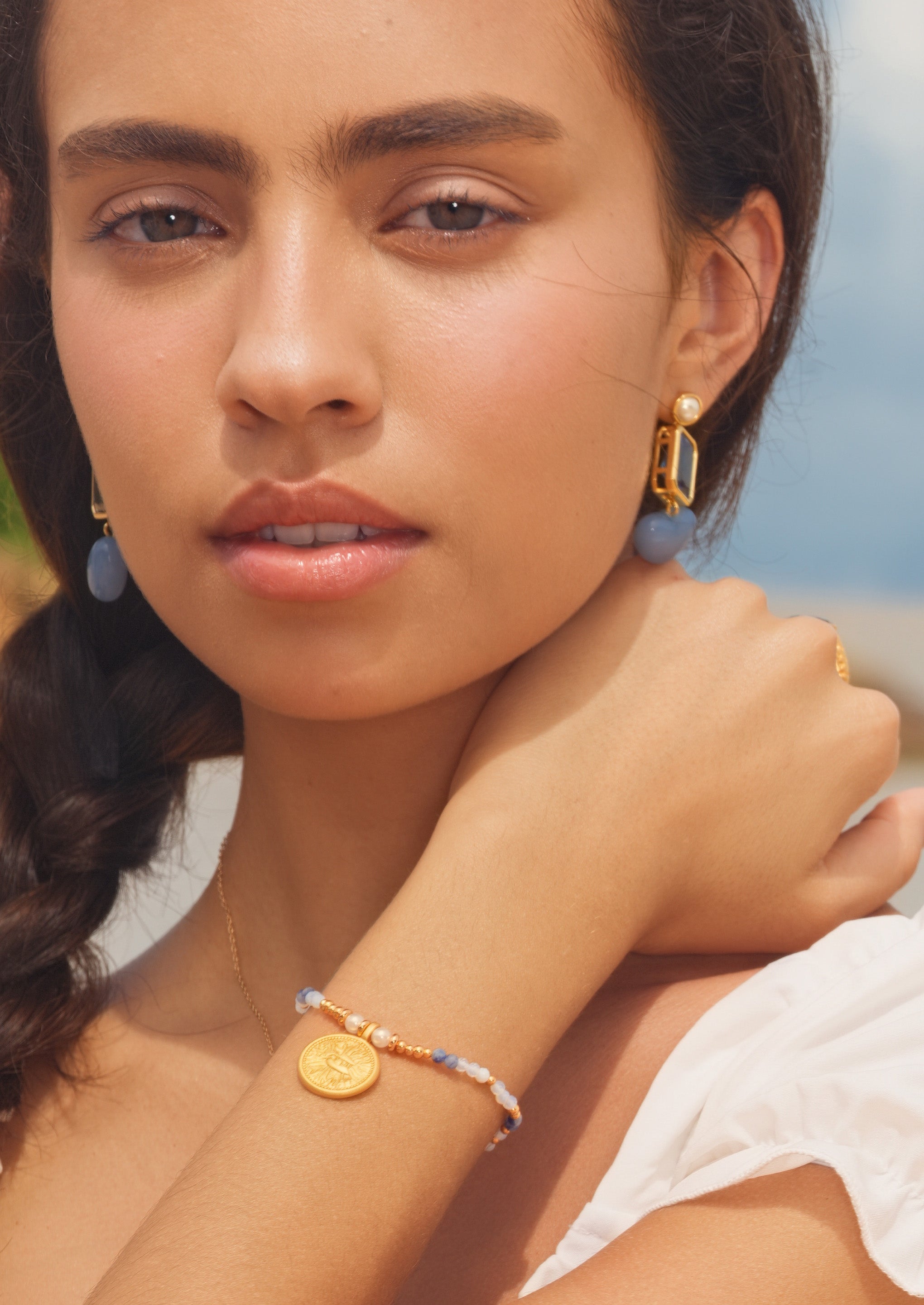 Coin Charm Beaded Bracelet