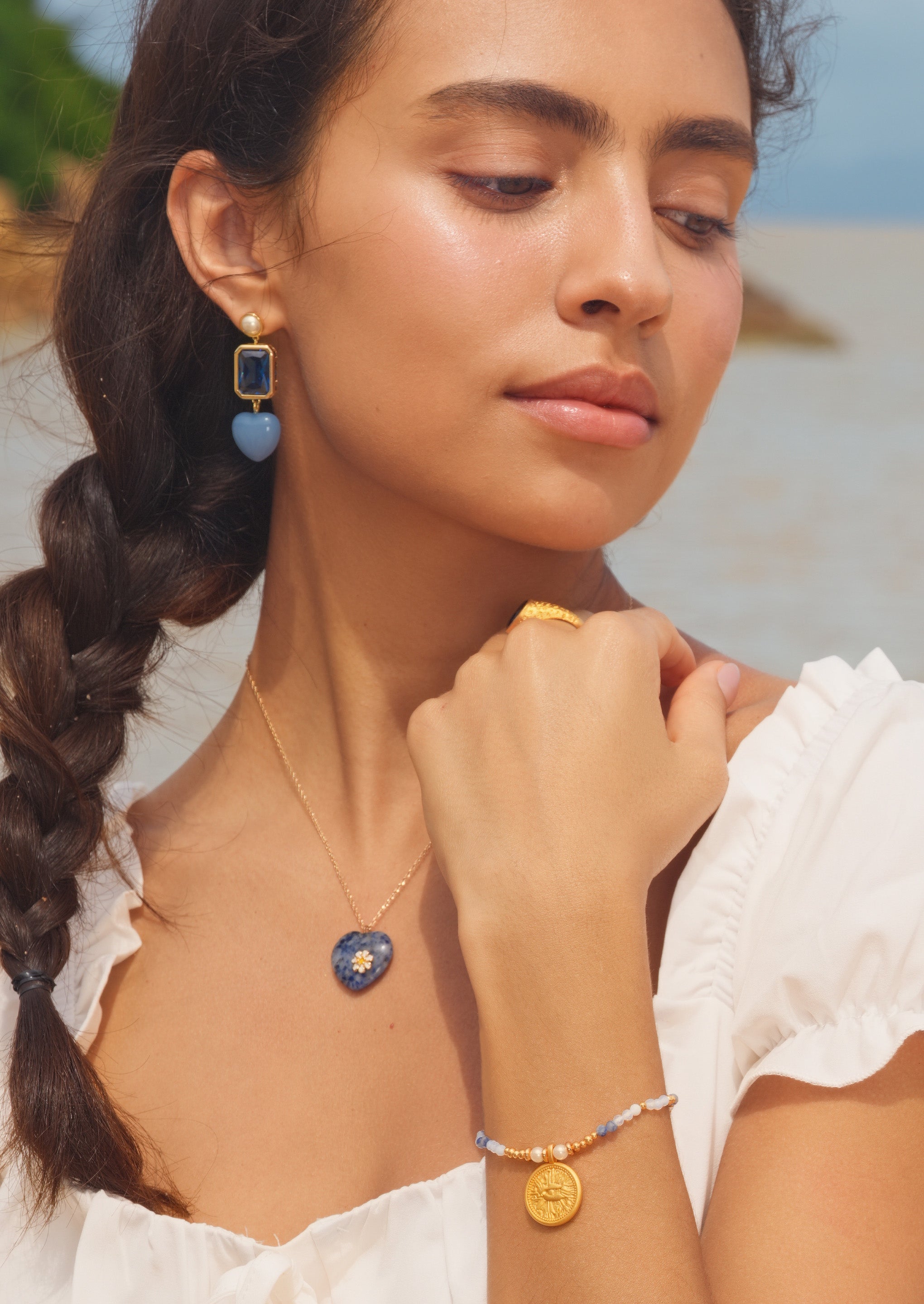 Coin Charm Beaded Bracelet