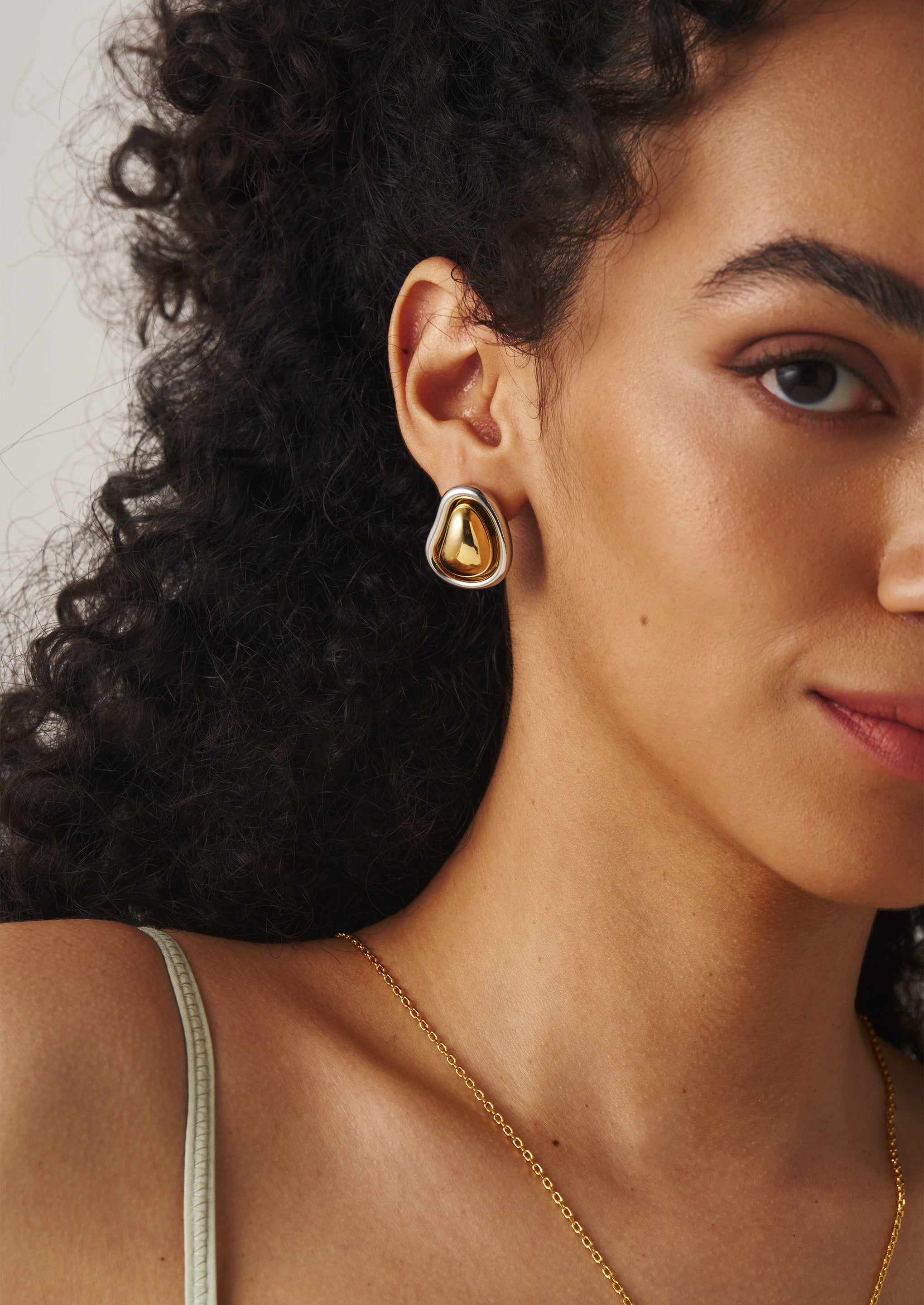 Mixed Metal Stud Earrings