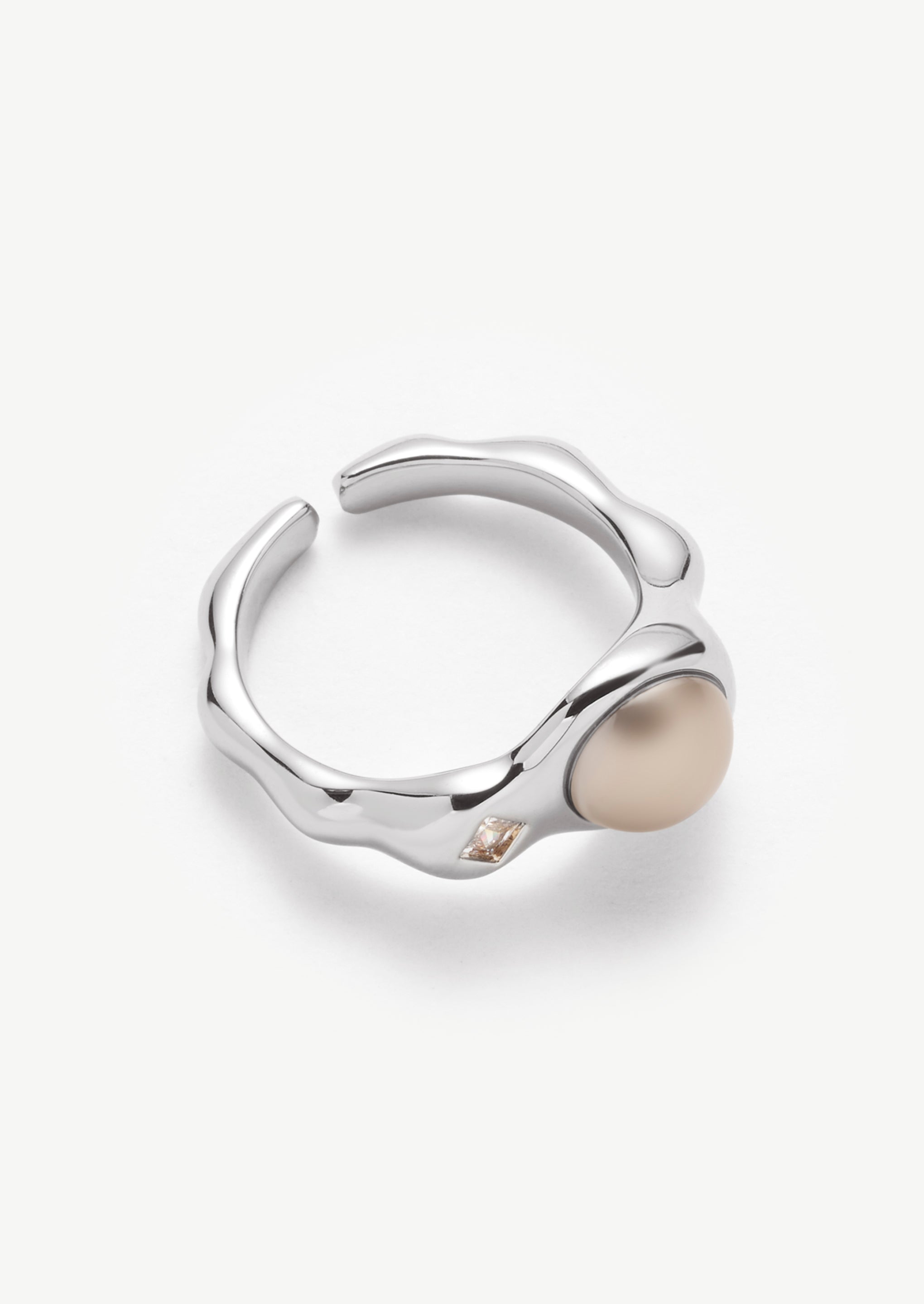 Pearl Square Stone Ring