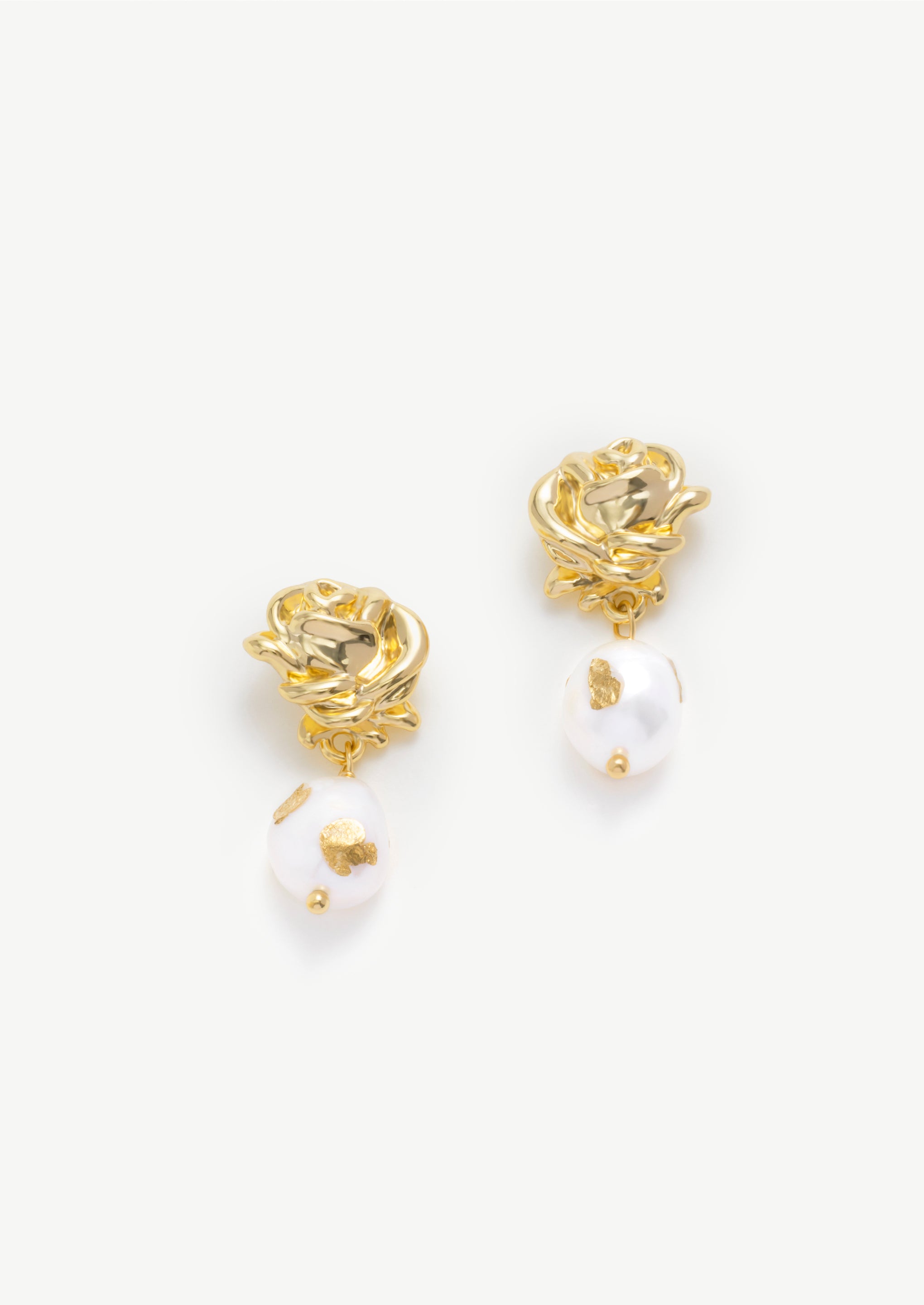 Rose Pearl Drop Earrings