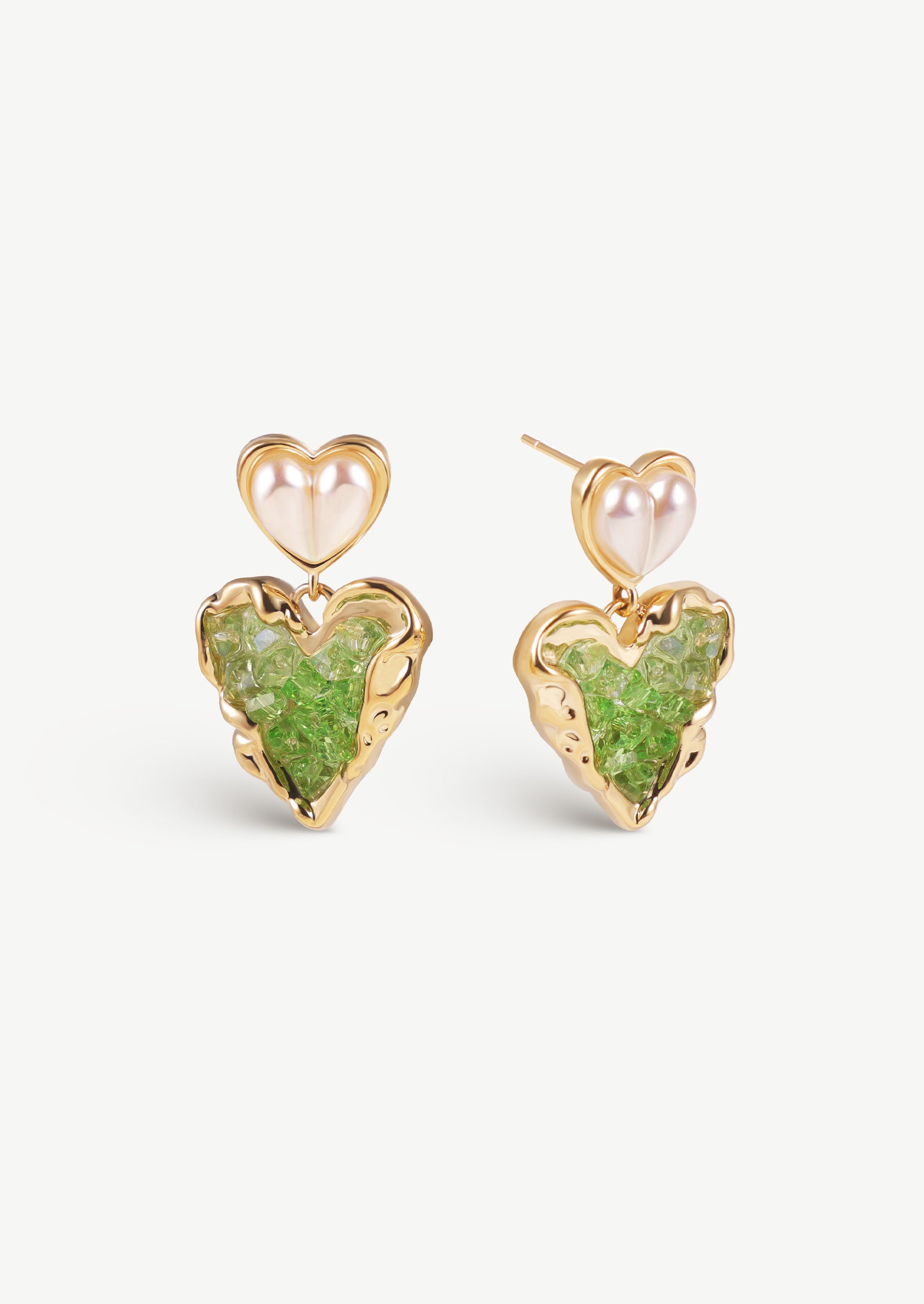 Pearl Heart Stud Earrings