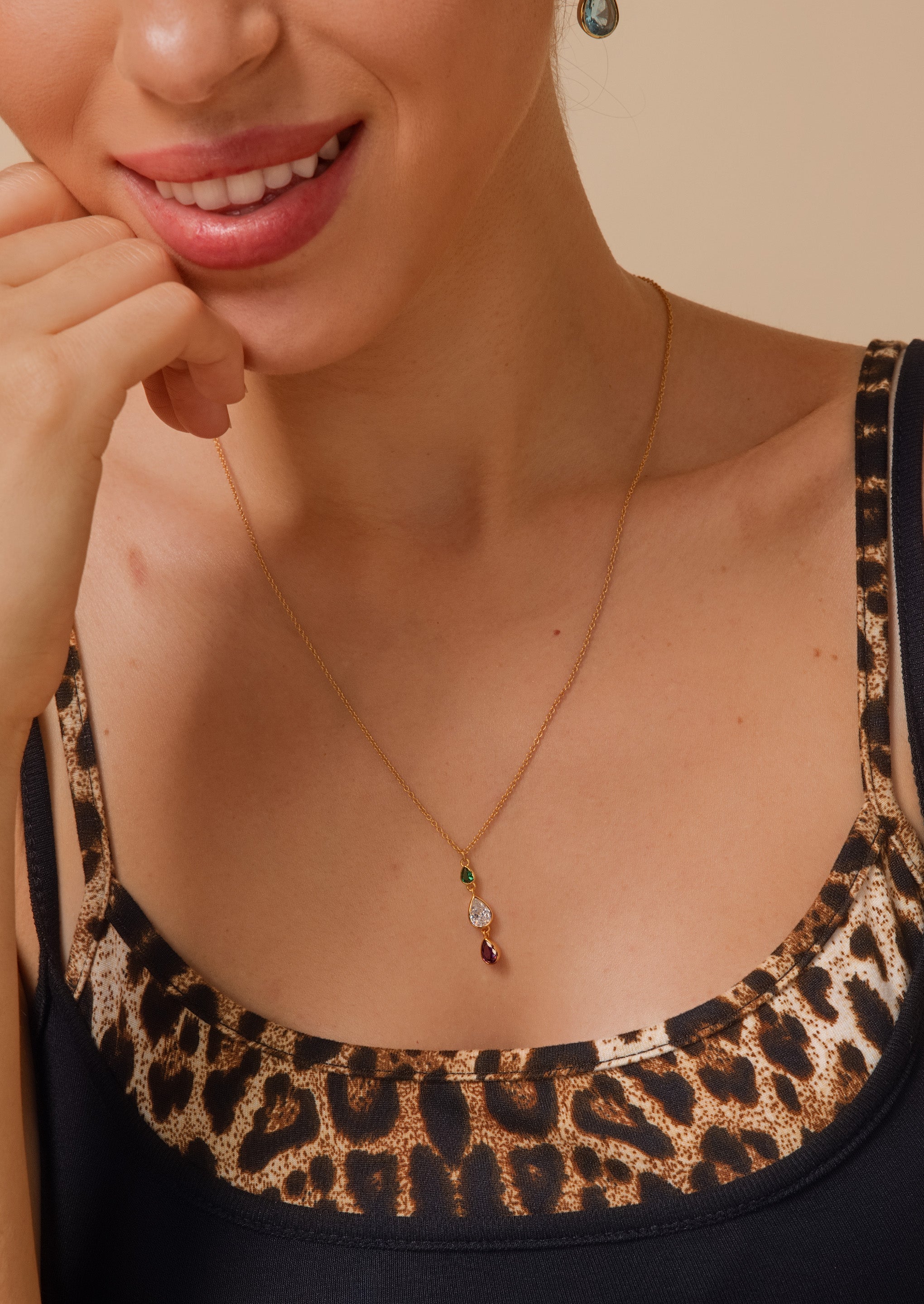 Triple Drop Pendant Necklace