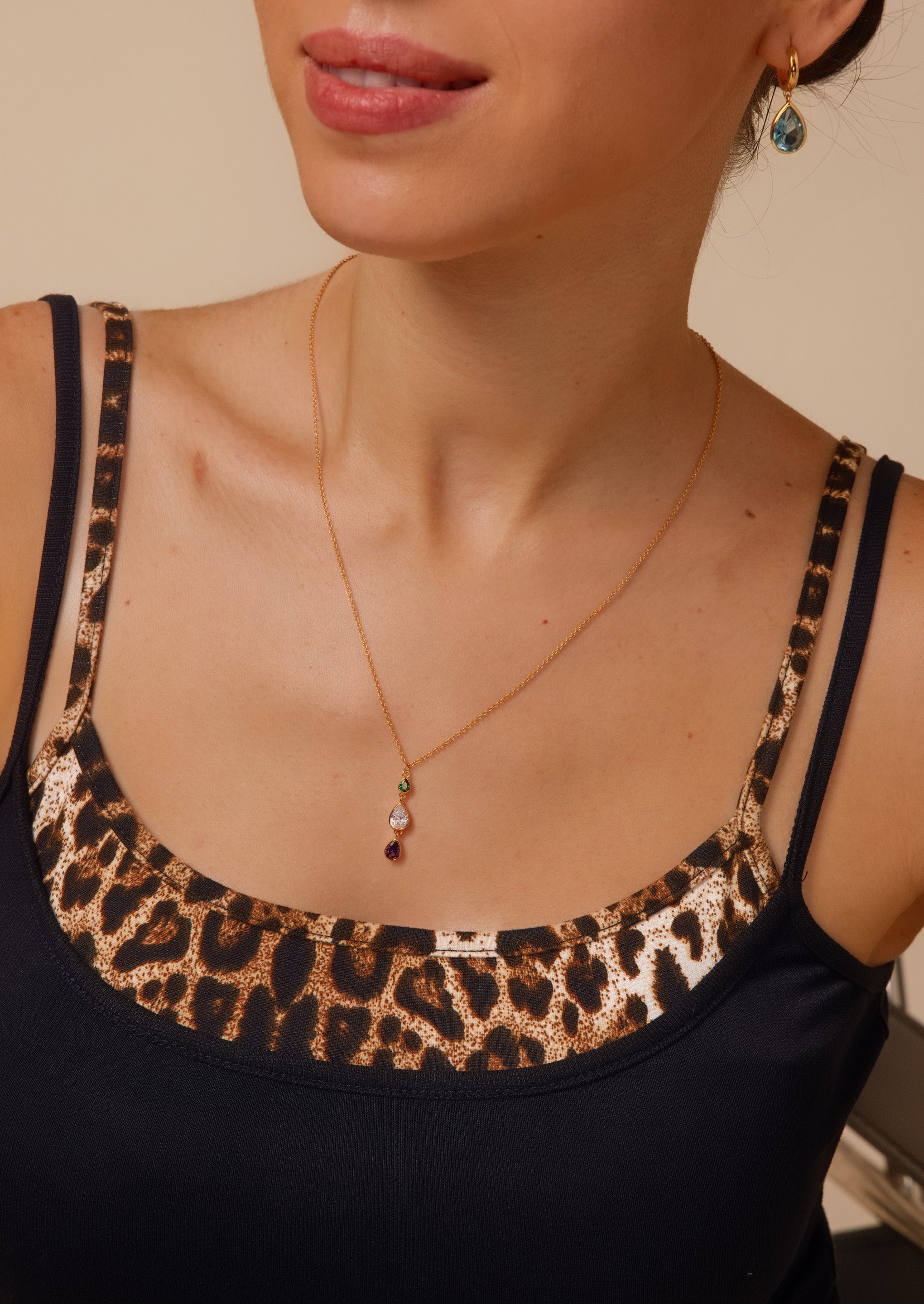 Triple Drop Pendant Necklace