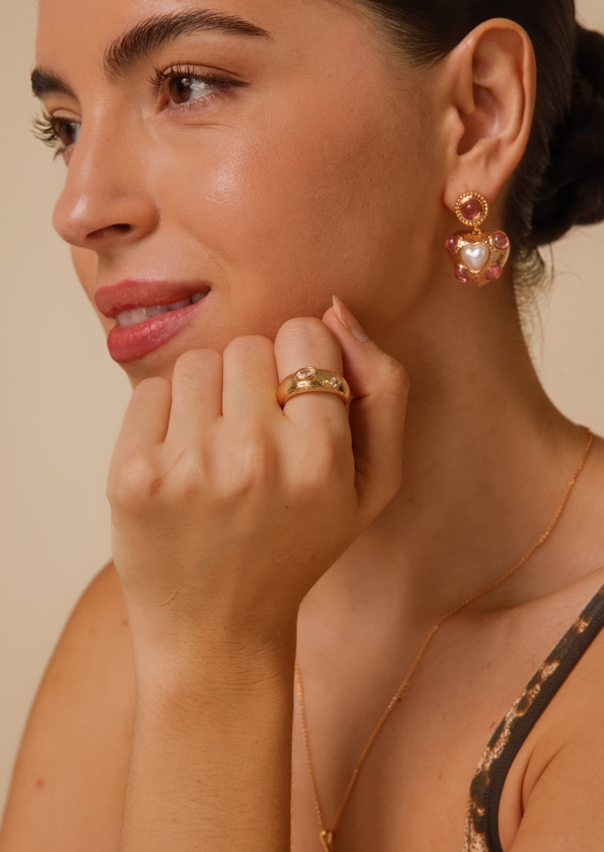 Gemstone Chunky Open Ring