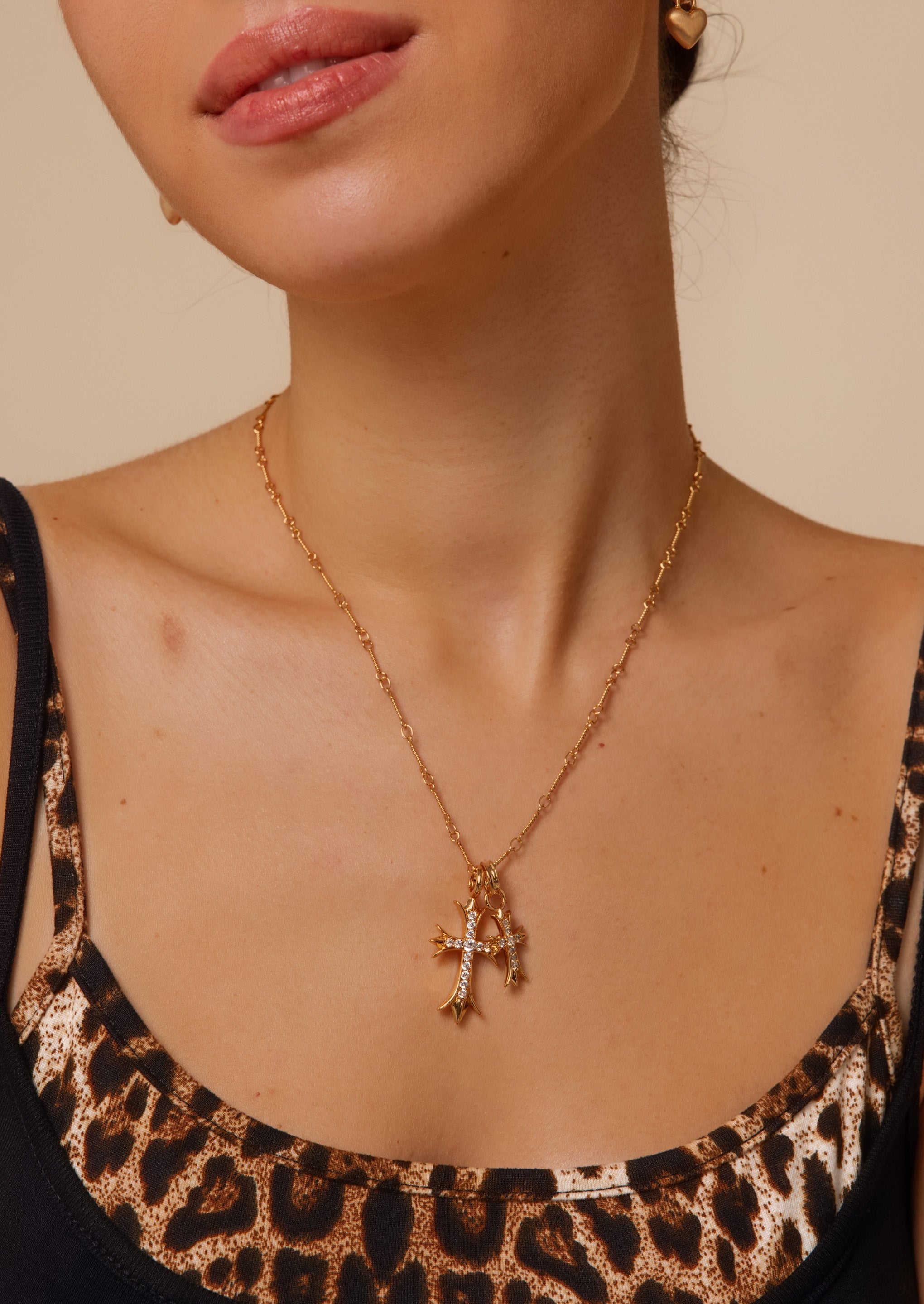 Double Cross Necklace