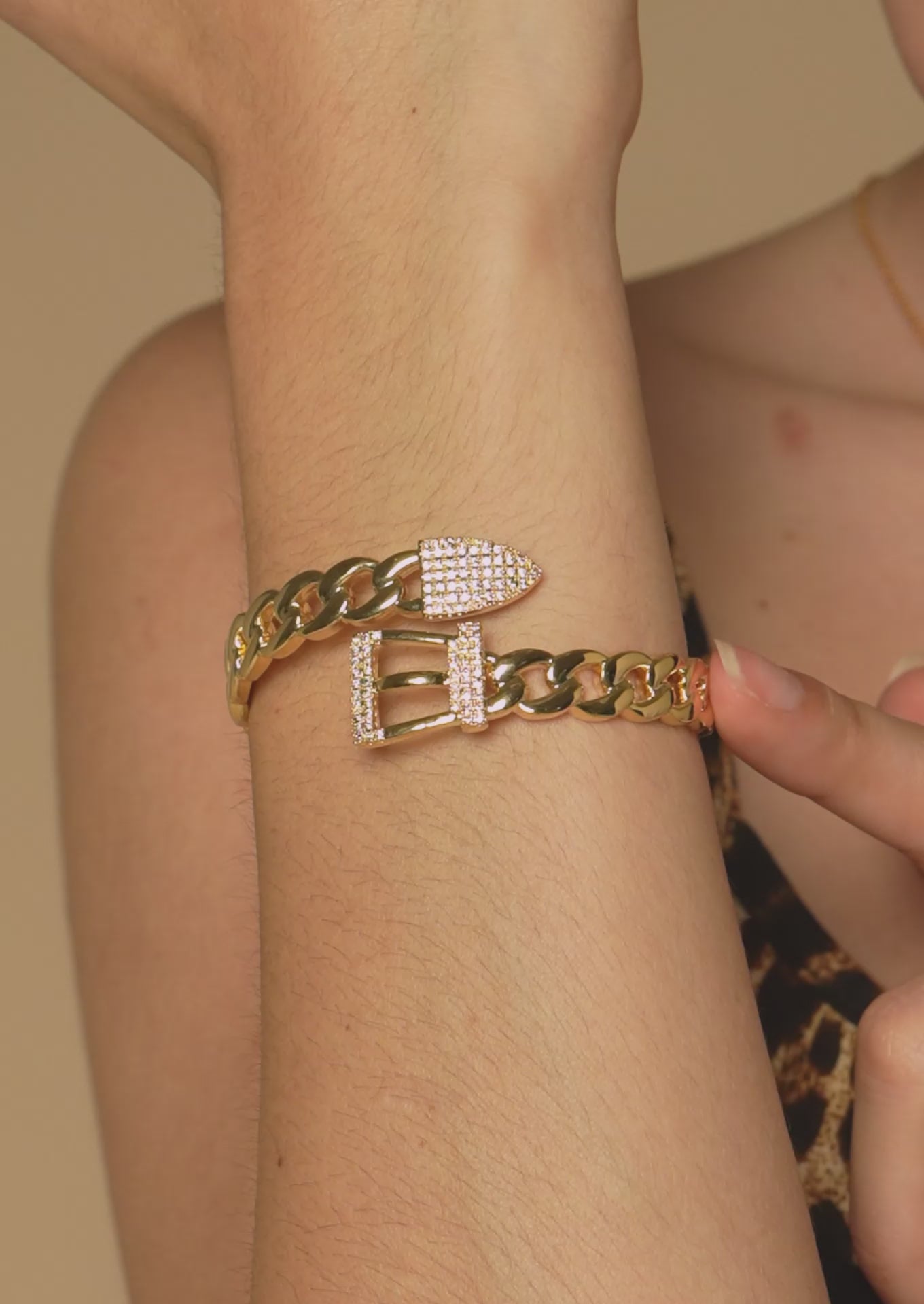 Statement Buckle Bangle Bracelet