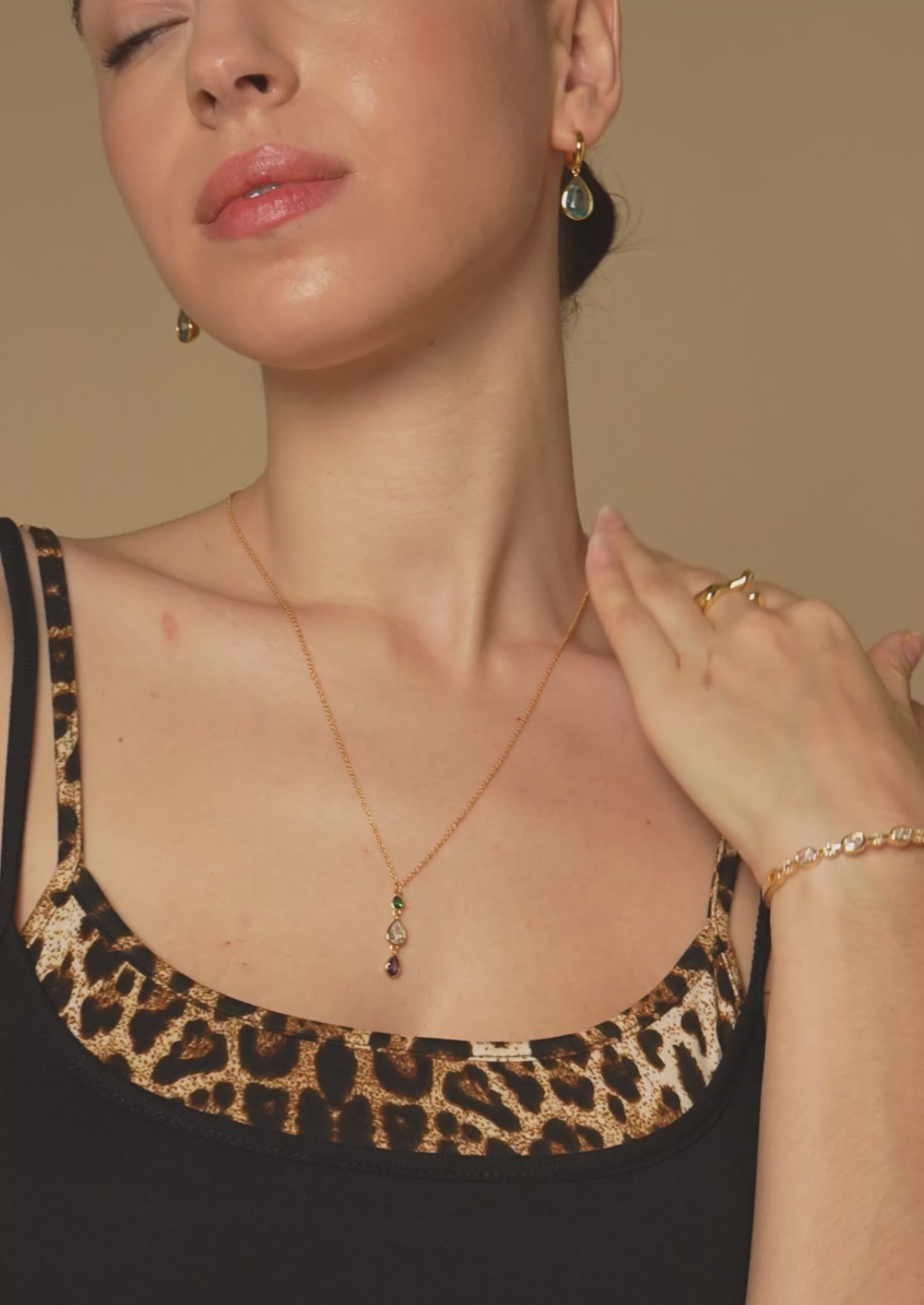 Triple Drop Pendant Necklace